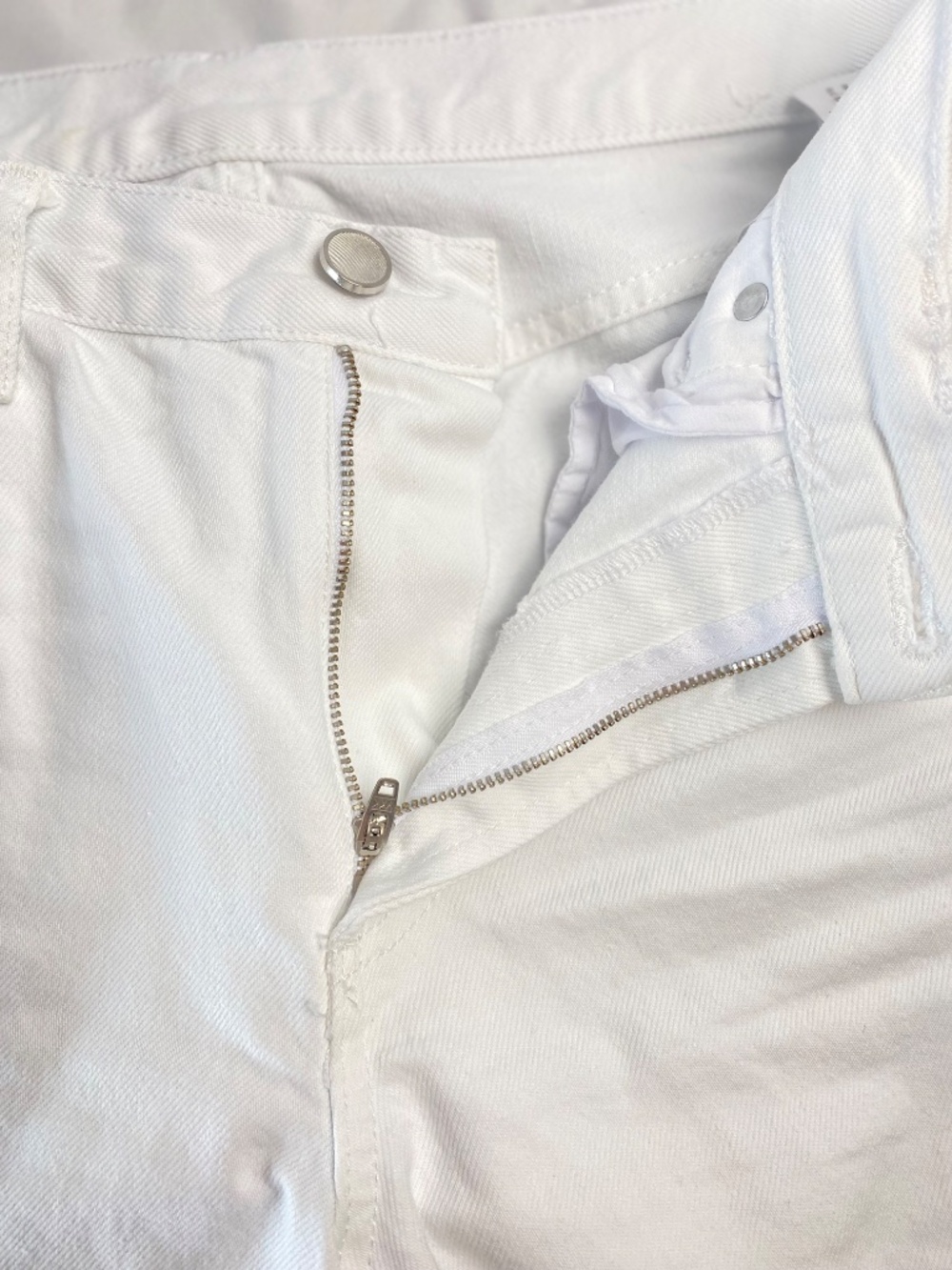 Zara Loose Wide Leg Mid-Rise Cotton Jean in White Size 6 - Picture 7 of 8